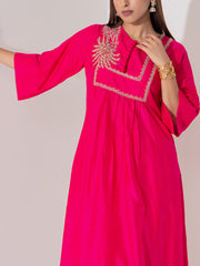 Pink Silk Kurta Set