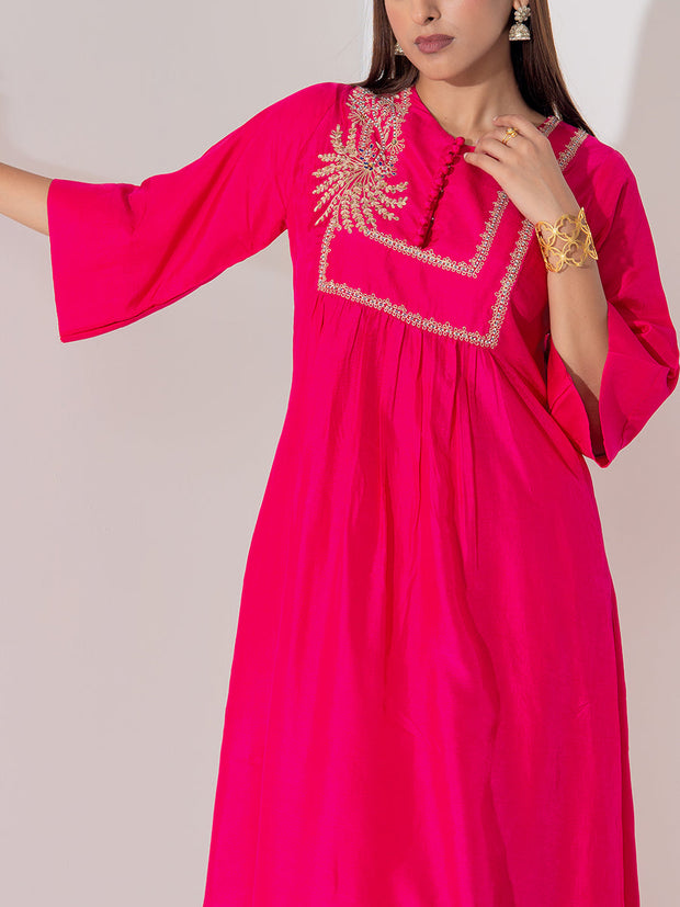 Pink Silk Kurta Set