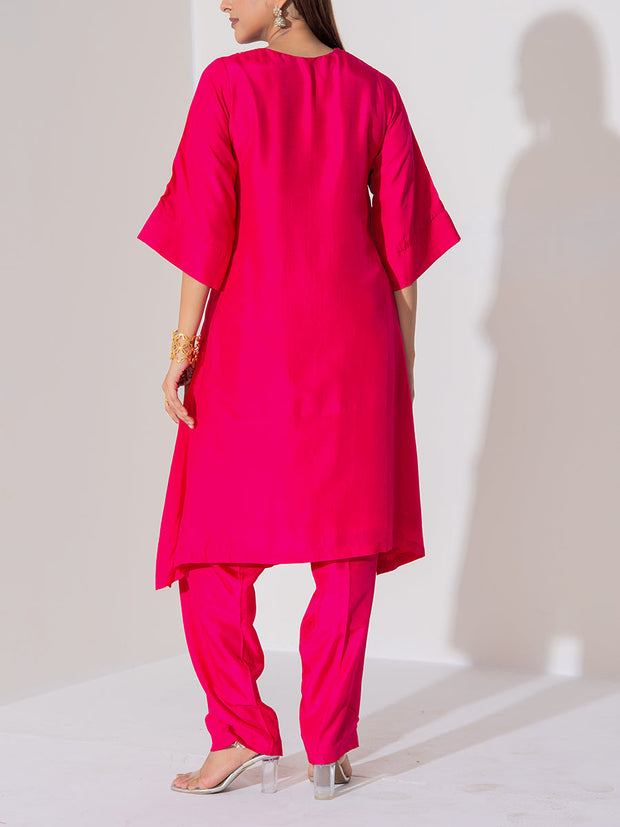 Pink Silk Kurta Set