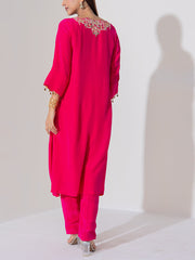Pink Crep Silk Suit Set