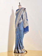 Turquoise Georgette Bandhani Saree