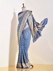 Turquoise Georgette Bandhani Saree