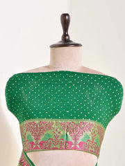 Green Georgette Bandhani Saree