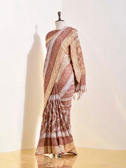 Brown Georgette Bandhani Saree