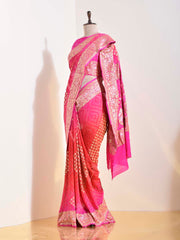 Red & Pink Georgette Bandhani Saree