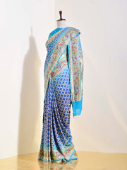 Blue Georgette Bandhani Saree