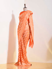 Orange Georgette Bandhani Saree