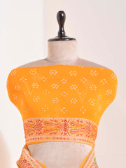 Orange Georgette Bandhani Saree