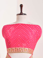 Pink Georgette Bandhani Saree