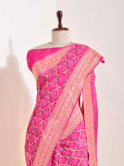 Mazenta Georgette Bandhani Saree