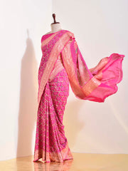 Mazenta Georgette Bandhani Saree