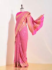 Pink Georgette Bandhani Saree