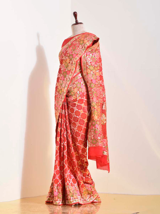 Red Georgette Bandhani Saree