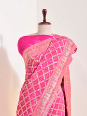 Mazenta Georgette Bandhani Saree