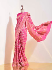 Mazenta Georgette Bandhani Saree