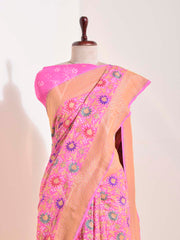 Pink Georgette Bandhani Saree