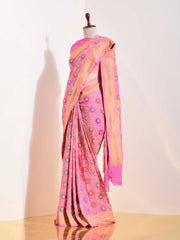 Pink Georgette Bandhani Saree