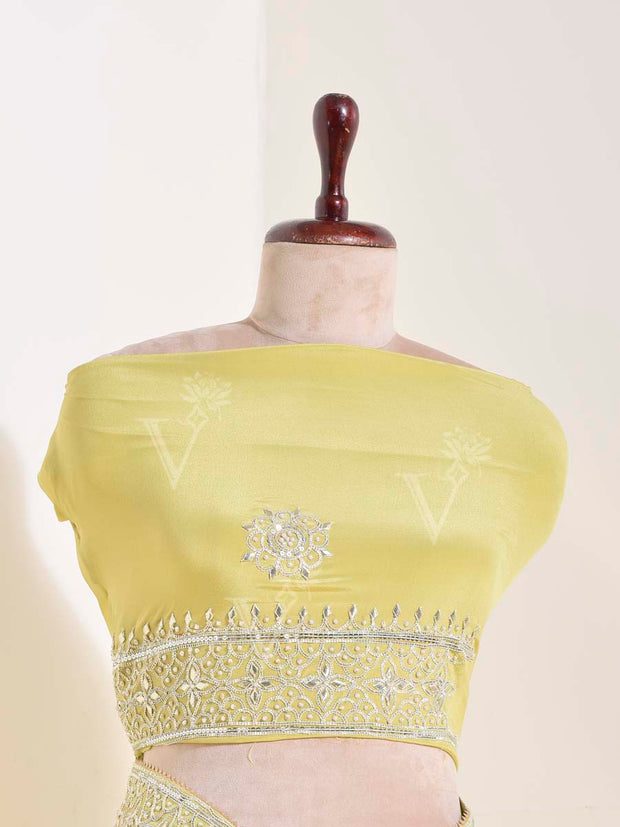 Yellow Organza Gotta Patti Saree