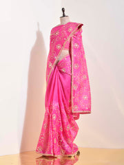 Pink Organza Gotta Patti Saree