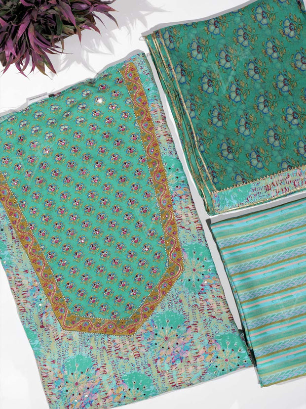 Sea Green Vasansi Silk Dress Material