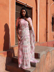 Misty Pink Mukesh Saree