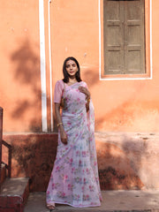 Misty Pink Mukesh Saree