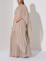 Mocha Brown Kurta and Skirt Set
