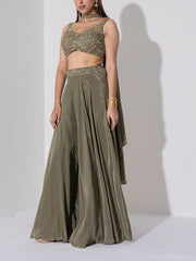 Sage Green Embroidered Lehenga Set