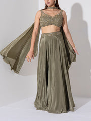 Sage Green Embroidered Lehenga Set