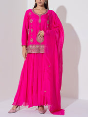 Hot Pink Kurta and Plazzo Set