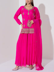 Hot Pink Kurta and Plazzo Set