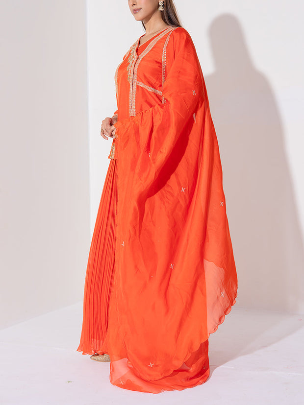Rust Orange Top and Plazzo Set