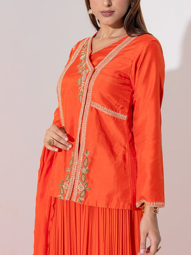 Rust Orange Top and Plazzo Set