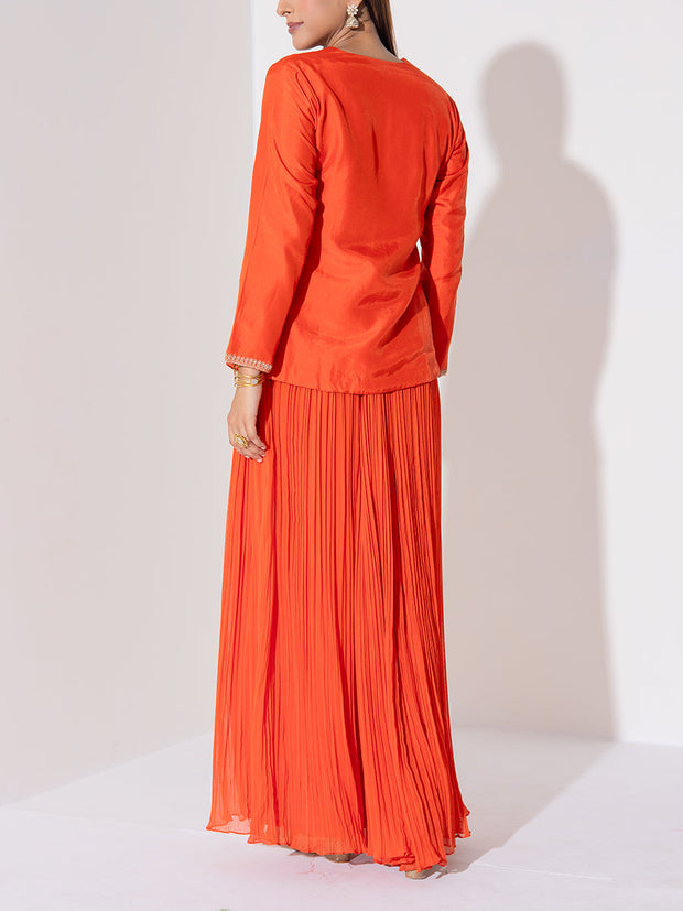 Rust Orange Top and Plazzo Set