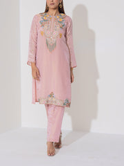 Pink Embroidered Kurta and Pant Set