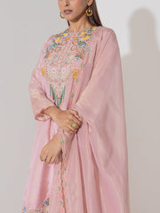 Pink Embroidered Kurta and Pant Set
