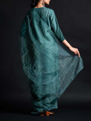 Green Cotton Silk Suit Set