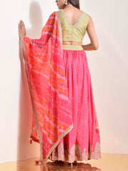 Pink Silk Lehenga Set