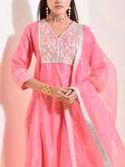 Pink Cotton Silk Suit Set