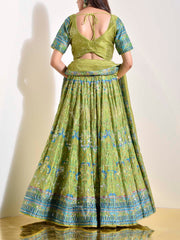 Green Vasansi Silk Lehenga Set