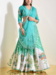 Green Vasansi Silk Lehenga Set