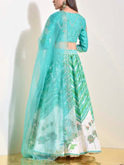 Green Vasansi Silk Lehenga Set