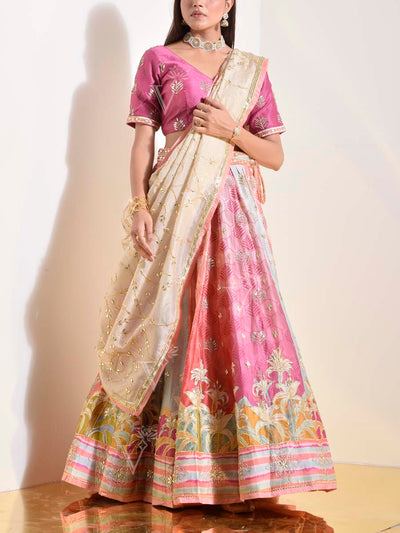 Multi Color Vasansi Silk Lehenga Set