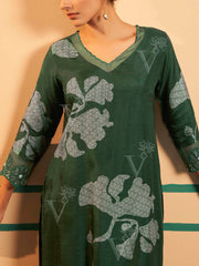 Green Dola Silk Suit Set