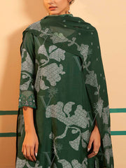 Green Dola Silk Suit Set