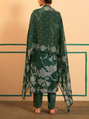 Green Dola Silk Suit Set