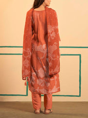 Orange Dola Silk Suit Set