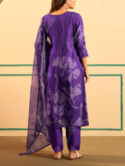 Purple Dola Silk Suit Set