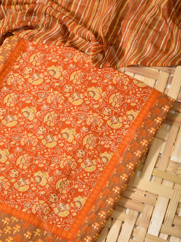 Brown  Cotton Dress Material