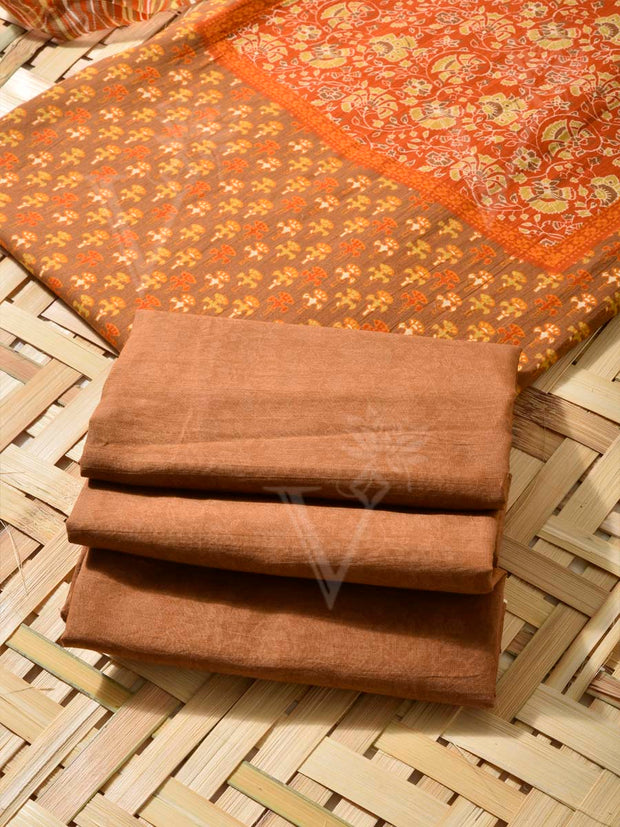 Brown  Cotton Dress Material